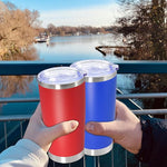 Load image into Gallery viewer, 20oz Tumbler Stainless Steel Tumbler Cup with Lid Vacuum Insulated Double Wall Travel Mug, Durable Powder Coated Travel Coffee Tumbler Mug for Hot &amp; Cold Drinks, Dark Blue,1 Pack