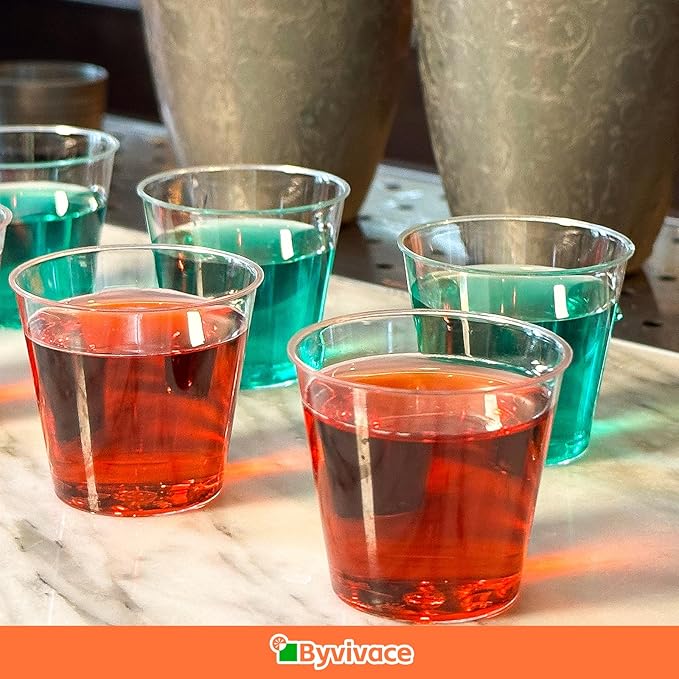 1000Count 1OZ Clear Hard Plastic Shot Cups - Mini Shot Glasses for Tequila, Whiskey, Vodka & Liquor, 1Oz Small Cup for Sauces & Dips, Perfect for Parties