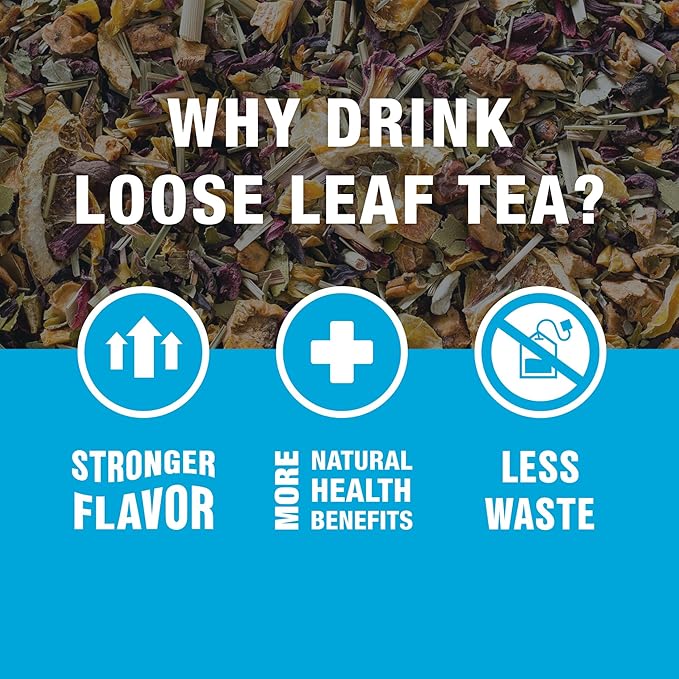 Tiesta Tea - Palm Beach Punch, Loose Leaf, Fruit Punch Herbal Tea, Caffeine-Free Tropical Blend with Apple and Orange, Brews Hot or Iced, 16oz Resealable Bulk Pouch, Up to 200 Cups