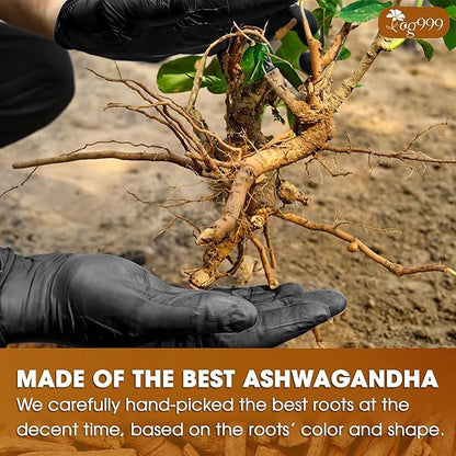 TOG999, Premium 60 Ashwagandha Root Tea Bags, 100% Natural & Pure, Ashwagandha Root Herbal Tea. No Sugar, No Caffeine, No Gluten, Vegan.