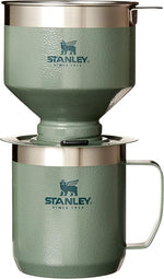 Load image into Gallery viewer, Stanley Perfect Brew Pour Over Set | 12 oz Camp Mug with Lid Included | Drip Coffee Maker with Reusable Filter | Insulated Stainless Steel | BPA-Free | Hammertone Green