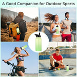 Load image into Gallery viewer, DOMICARE 32 oz Insulated Water Bottle, Vacuum Insulated Stainless Steel Sports Water Bottle with Straw Lid &amp; Spout Lid, Leakproof, Reusable - Travel, Camping, Bike, Green Gradient