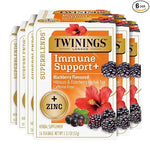 Load image into Gallery viewer, Twinings Superblends Immune Support+ Zinc Blackberry Flavoured Hibiscus, Elderberry Herbal, Naturally Caffeine-Free, 16 Tea Bags (Pack of 6), Enjoy Hot or Iced, 96 Teabags