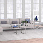 Load image into Gallery viewer, Henn&amp;Hart 43" Wide Square Coffee Table in Nickel, Modern coffee tables for living room, studio apartment essentials