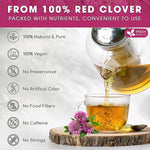 Load image into Gallery viewer, FreshDrinkUS, Premium Red Clover Herbal Tea– 75 Tea Bags – Pure – Naturally Smooth &amp; Mild Flavor – Premium Quality, Eco-Conscious Packaging. Caffeine-Free. Gluten Free. Vegan