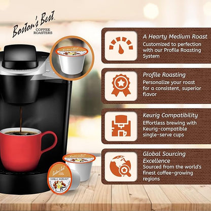 Boston’s Best - Vanilla Hazelnut Delicious Medium Roast Coffee, Flavored Gourmet Compatible with Keurig Coffee Maker, 1 Count (42 Single Serve Cups)