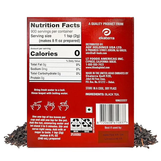 Brooke Bond Red Label | Loose Tea | Premium Quality | Indian Black Tea | Authentic Indian Chai Blend | Suitable for Milk Chai | Refreshing Flavor | 1800 Grams (Pack of 1)