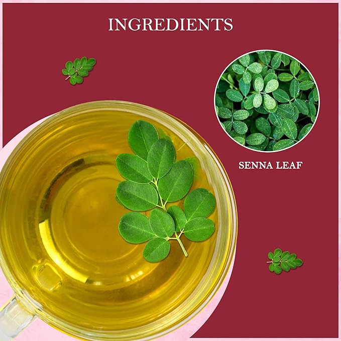 Tealeaf & Co. Senna Tea Blended with Fresh Herbs - Pure Herbal Tea Bags with Senna Leaves Extract - Flavored Herbal Blend - Low Caffeine - Gluten Free - 50 Teabags