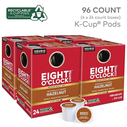 Eight O'Clock Coffee Hazelnut Keurig Single-Serve K-Cup Pods, Medium Roast Coffee, 96 Count