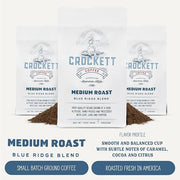 Crockett Medium Roast Ground Coffee – Bold Medium Roast Ground Coffee with Smooth Body, Balanced Flavor & Clean Finish – Perfect for Classic Coffee Drinks, All-Day Energy & Healthy Coffee Habits