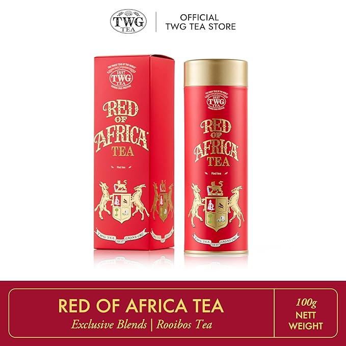 TWG Tea | Red of Africa Tea | Rooibos Tea | Lemon Balm Leaves & Marigold | Haute Couture Tin, 100g | Gift Set