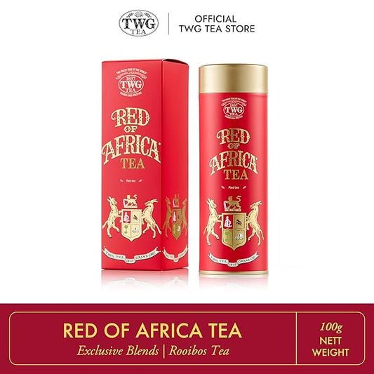 TWG Tea | Red of Africa Tea | Rooibos Tea | Lemon Balm Leaves & Marigold | Haute Couture Tin, 100g | Gift Set