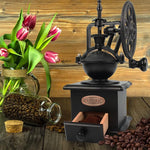 Load image into Gallery viewer, Coffee Grinder,Wooden Coffee Bean Grinder Manual Coffee Grinder Roller, Antique Coffee Mill with Cast Iron Hand Crank for Making Mesh Coffee, Decoration, Best Gift (Black (four deformation base))
