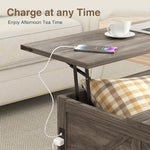 Load image into Gallery viewer, Coffee Table with Storage, 31.5" W Farmhouse Lift Top Wood Square Center Table with Charging Station, Rustic Cocktail Tables with Flip Top Lids for Living Room, Home Office, Grey