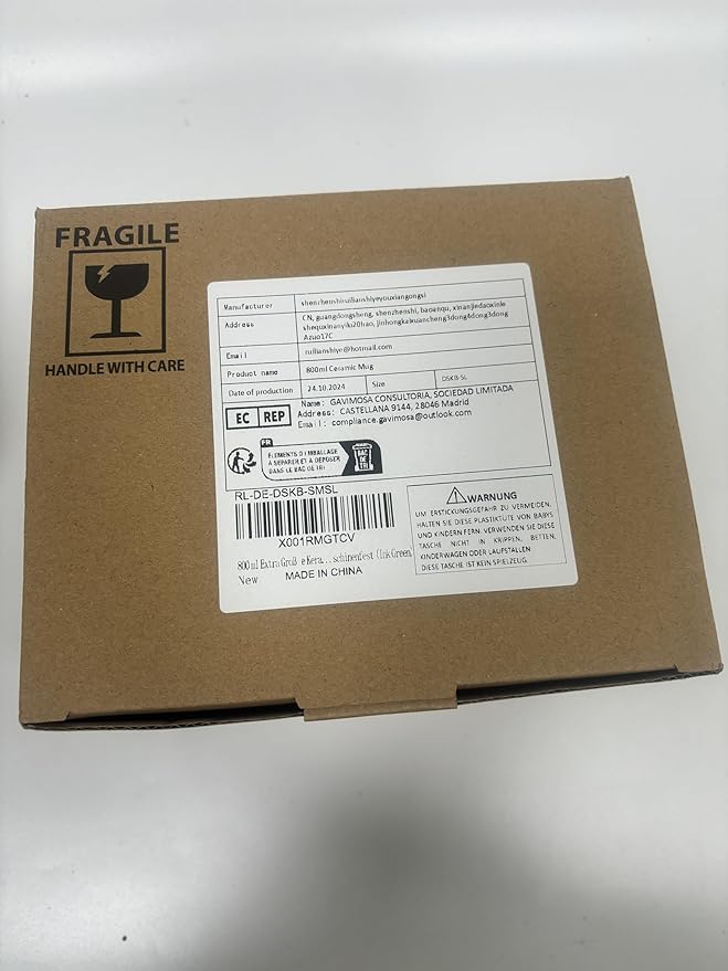 28 Oz Extra Large Ceramic Coffee Mug with Big Handle, Handmade Glazed Oversized Tea Cup for Office and Home, Microwave and Dishwasher Safe, Jumbo Coffee Mugs for Hot and Cold Drinking (Ink Green)