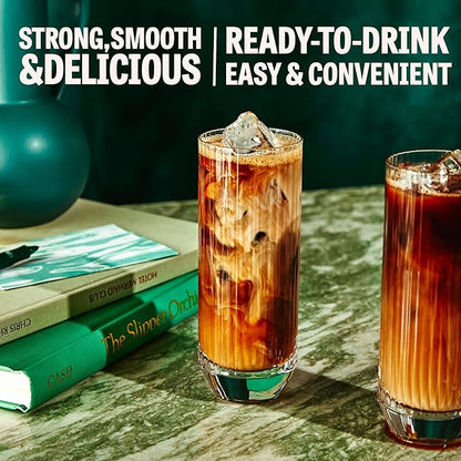 Wandering Bear Organic Mocha Cold Brew Coffee, 32 fl oz, 6 pack - Extra Strong, Bold, Smooth, Unsweetened, Shelf-Stable, Ready to Drink, Gluten Free, & Vegan, Iced Cold Brewed Coffee Drinks