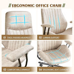 Load image into Gallery viewer, High Back Office Chair,Modern Swivel Office Chair,Brown Suede Fabric Gaming Chair,Height Adjustable Home Office Desk Chair with Lumbar Support