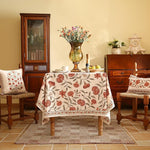 Load image into Gallery viewer, Designer French Long Tablecloth Rectangle,Linen Orange Floral Pattern Indoor Table Cloth,Wrinkle Resistant Decor Table Cloth for Dining Thanksgiving Kitchen Party,63"*102"-Alvarado D