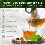 Load image into Gallery viewer, FreshDrinkUS, Premium 75 Soursop Graviola Leaf Tea Bags, 100% Natural and Pure from Soursop Leaves, Handmade, Made With Natural Materials-Corn Fiber Tea Bag, Sugar/ Caffeine/ Gluten Free, Hoja Guanabana Tea