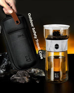 Load image into Gallery viewer, ZENS Modern One Touch Tea Maker, Glass Teapot with Infuser for Loose Leaf Tea Diffusers, Mess-Free Smart Pouring with Insulated Mug and Portable Tea Kits for Tea Lover Gifts