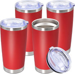 Load image into Gallery viewer, 20oz Tumbler Stainless Steel Tumbler Cup with Lid Vacuum Insulated Double Wall Travel Mug, Durable Powder Coated Travel Coffee Tumbler Mug for Hot &amp; Cold Drinks, Red,4 Pack