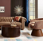 Load image into Gallery viewer, Round Wood Coffee Table for Living Room, Modern Circle Table with Removable Lid, Rustic Drum Table for Reception Room, No Need Assembly (31x31x16 in)