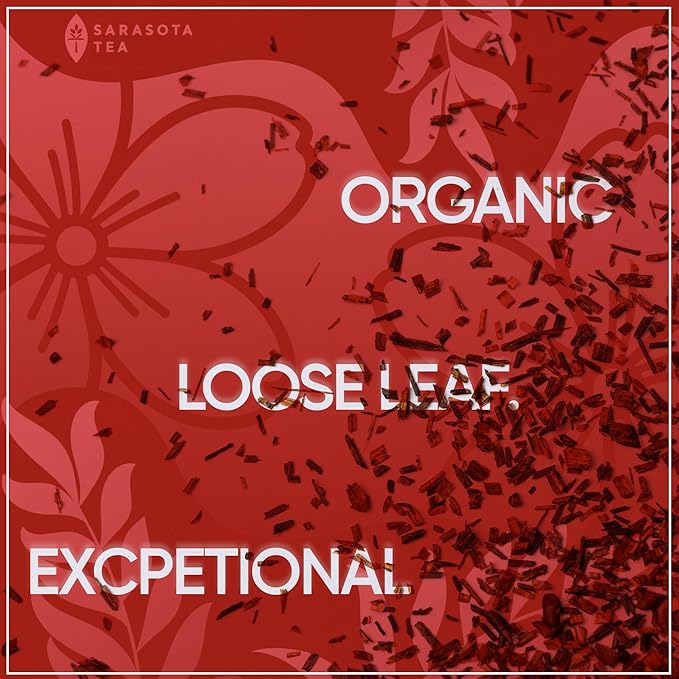 Organic Rooibos Loose Leaf Tea | 100% Pure South African Red Tea | Naturally Caffeine-Free | USDA Organic | 1lb Bulk Bag | Smooth & Earthy Flavor | Herbal Wellness | Non-GMO