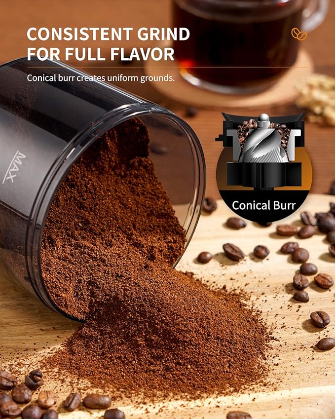 SHARDOR Conical Burr Coffee Grinder, Electric Coffee Bean Grinder with 35 Grind Settings, Adjustable for 2–12 Cups, Anti-Static Design, Black