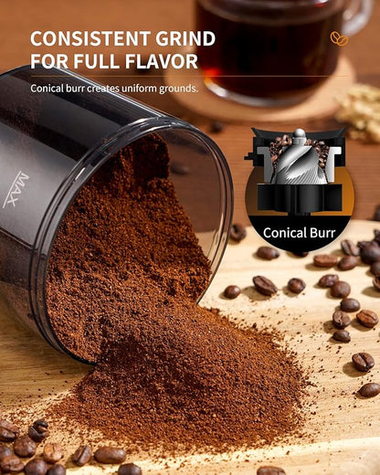 SHARDOR Conical Burr Coffee Grinder, Electric Coffee Bean Grinder with 35 Grind Settings, Adjustable for 2–12 Cups, Anti-Static Design, Black