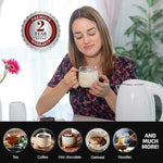 Load image into Gallery viewer, OVENTE Electric Kettle, 1.7L Double Wall Stainless Steel Insulated Water Boiler &amp; Heater for Coffee or Tea, 1100W Fast Boiling with Auto Shut-Off, Boil-Dry Protection &amp; Secure Locking Lid, White KD64W