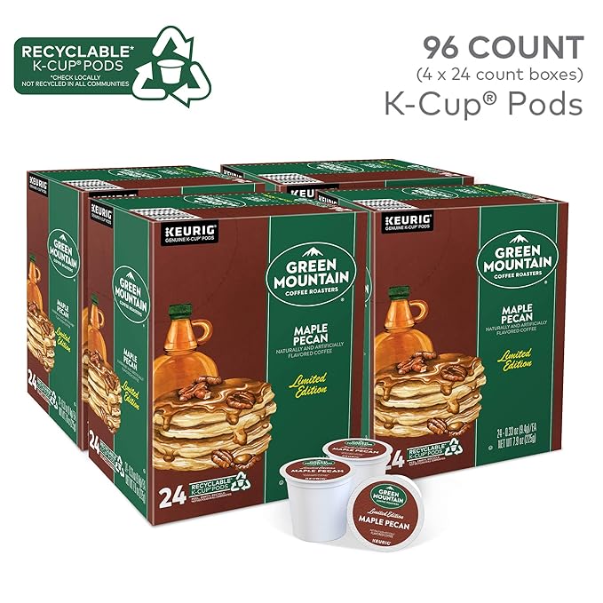 Green Mountain Coffee Roasters Maple Pecan Coffee,Keurig K-Cup Pods, Light Roast, 96 Count