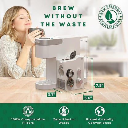 SavePod Coffee Pod Maker with Reusable Coffee Pods, Compatible with Keurig and K-Cup Coffee Machines, Smart, Easy to Use & Convenient (White)