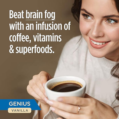 VitaCup Genius Vanilla Keto Coffee Pods w/MCT Oil, Turmeric, B Vitamins, & D3 for Energy & Focus in Recyclable Single Serve Pod Compatible with K-Cup Brewers Including Keurig 2.0, 64 CT