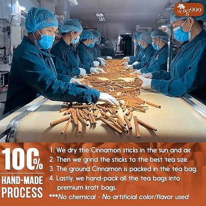TOG999, Premium 200 Tea Bags - Special Cinnamon Tea, 100% Natural & Pure, Herbal Tea. Cinnamon Stick Herbal Spice