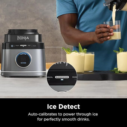 Ninja TB201 Detect Power Blender Pro, BlendSense Technology, For Smoothies, Shakes & More, 1800 Peak Watts, 72 oz. Pitcher, Blender, Black
