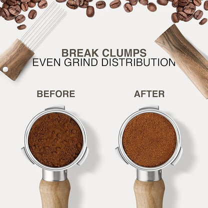 WDT Tool Espresso Stirrers - Coffee Distributor Barista Tools - Espresso Needle Distribution Tool for Coffee Accessories Kit - Walnut Wood Gifts for Coffee Lovers (Large)