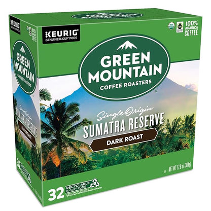 Green Mountain Coffee Roasters Sumatra Reserve Coffee, Keurig Single-Serve K-Cup pods, Dark Roast, 32 Count