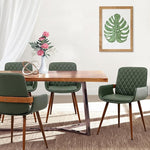 Load image into Gallery viewer, LUNLING Mid Century Modern Faux Leather Dining Chairs Set of 4,Green Upholstered Seat,Metal Legs,Adjustable Foot for Kitchen Dining Room Desk Chairs