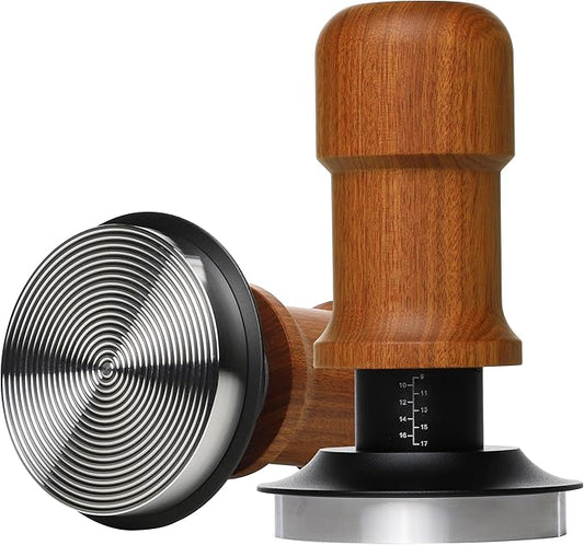 58mm Espresso Tamper, Premium Barista Coffee Tamper with Constant 30lb Calibrated Spring Loaded,Stainless Steel Base and Mahogany Handle.Fits for All 58mm Portafilters,Espresso Accessories