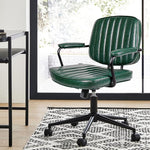 Load image into Gallery viewer, Artswish Mid Century Office Desk Chair - Green Leather Home Office Chair with Wheels and Arms