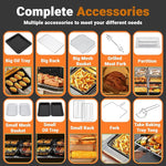 Load image into Gallery viewer, 24Qt Large Air Fryer Toaster Oven Combo - French Double Door Airfryer, 15 Cooking Functions Touch Dual Zone Independent Control Electric Oven, Stainless Steel Air Fryers Oven 13 Accessories &amp; Cookbook