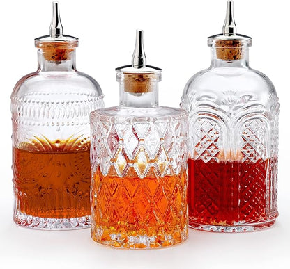 Barfly Bitters Bottle Set of 3 - M37186/M37187/M37188, Glass, 6.8 oz (200 ml), Set of 3