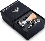 Load image into Gallery viewer, Spring Loaded 54mm Espresso Tamper Compatible With Breville Machines Maple Handle, Auto-Leveling With Stainless Steel Ripple Base Premium Coffee Tamper