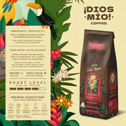 Dios Mio Coffee by Sofia Vergara, Dark Roast, Whole Bean Premium Colombian Coffee, 12 Ounce Bag (Pack of 2)