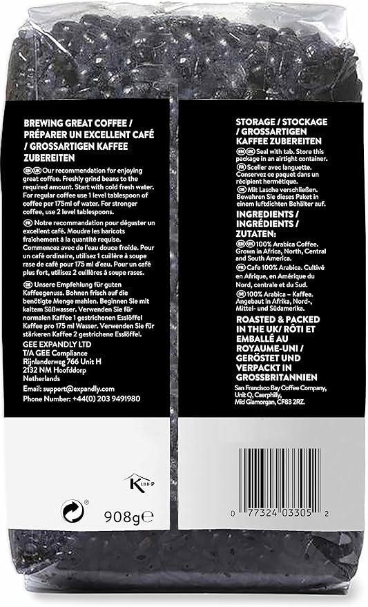 San Francisco Bay Coffee - Dark Roast Whole Bean Coffee - French Roast (2 lb bag)