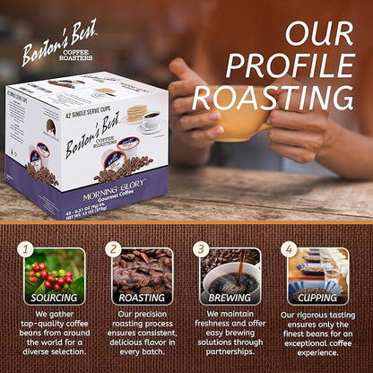 Boston’s Best – Morning Glory Blend – Medium Dark Roast – Single Serve Coffee Pods, Compatible with Keurig Brewers – 42 Pods
