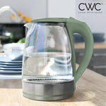 Load image into Gallery viewer, COOK WITH COLOR Electric Tea Kettle, 1.8L Cordless Hot Water Boiler, 1200W Rapid Boil, Auto Shutoff &amp; Boil Dry Protection, BPA-Free, Sleek Countertop Design, Green