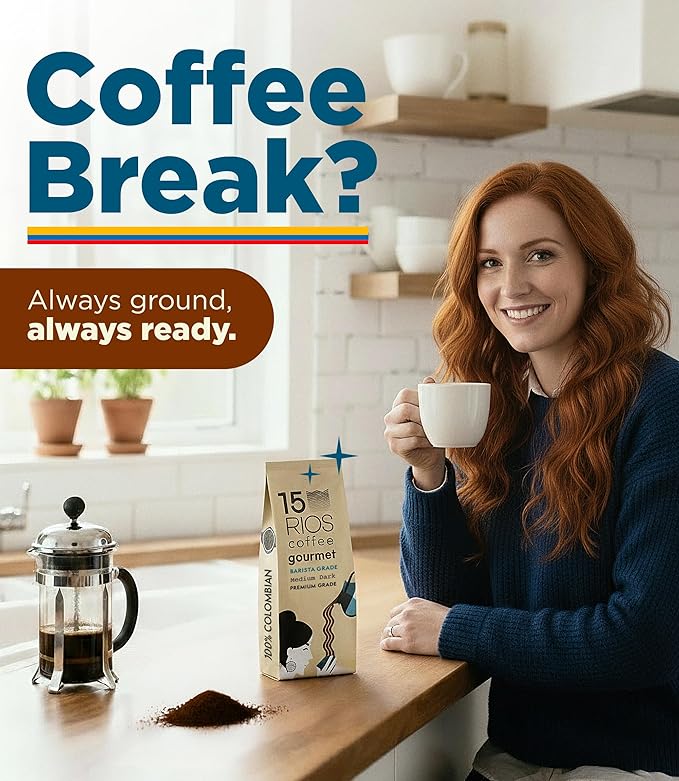 Colombian Ground Coffee Medium Dark Roast Low Acid Smooth Bold Rich Taste With Chocolate Sweet Notes Arabica Single Origin High Altitude Fresh Roasted Premium Espresso Gift Artisan Gourmet Flavor 12oz