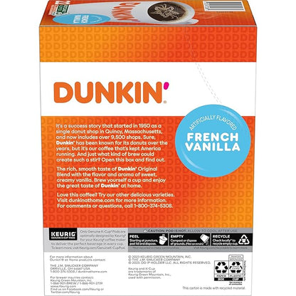 Dunkin' French Vanilla Flavored Coffee, 88 Keurig K-Cup Pods