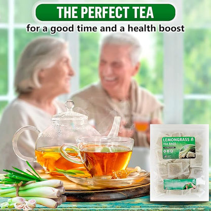 Lemongrass Tea Bags - 200 Bags (Premium Natural Pure Leaf Tea - 200 Count) Gluten-Free and Caffeine-Free Herbal tea for Relaxation, Wallness, Immune Support with Smooth Taste